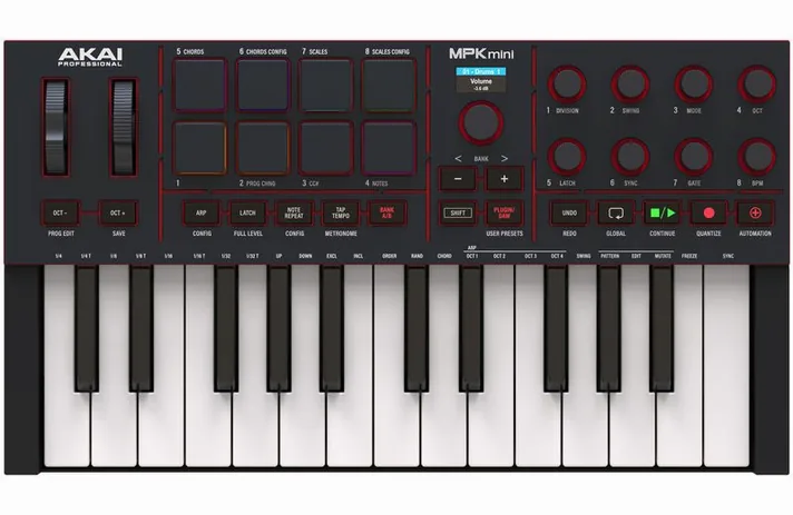 AKAI Professional MPK Mini IV Black, schuin van boven, foto 2