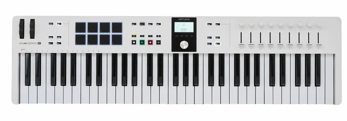 Arturia KeyLab Essential 61 Mk3 White, schuin van boven, foto 3