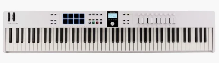 Arturia KeyLab Essential 88 mk3 White, schuin van boven, foto 3