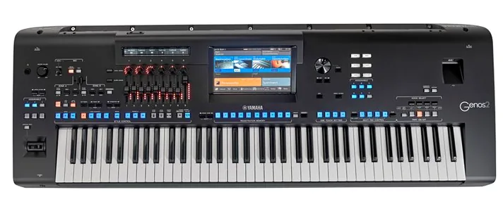 Yamaha Genos 2, schuin van boven, foto 4