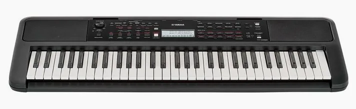 Yamaha PSR-E383, achterzijde met aansluitingen, foto 2